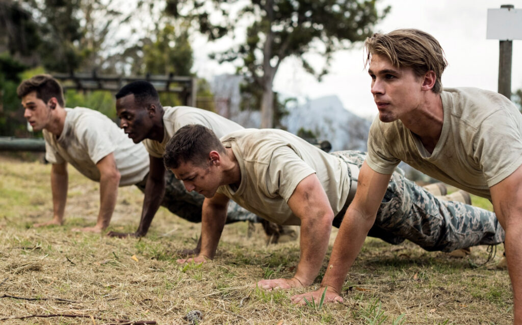 Soldiers Performing Pushups