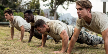 Soldiers Performing Pushups