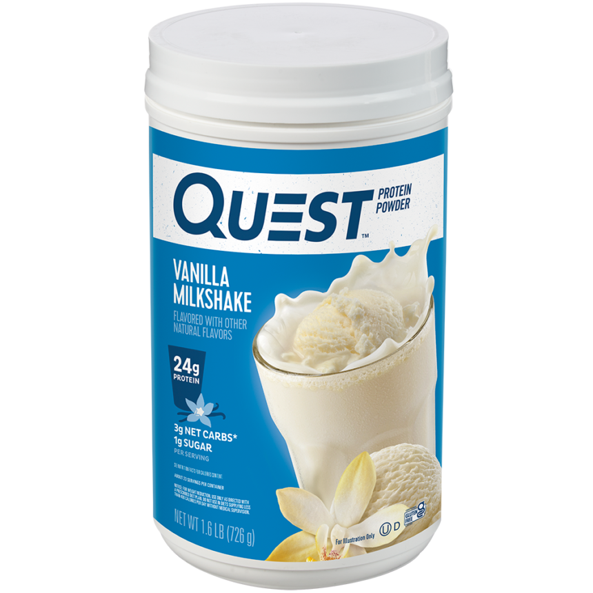 Quest Protein Powder Vanilla Milkshake tub