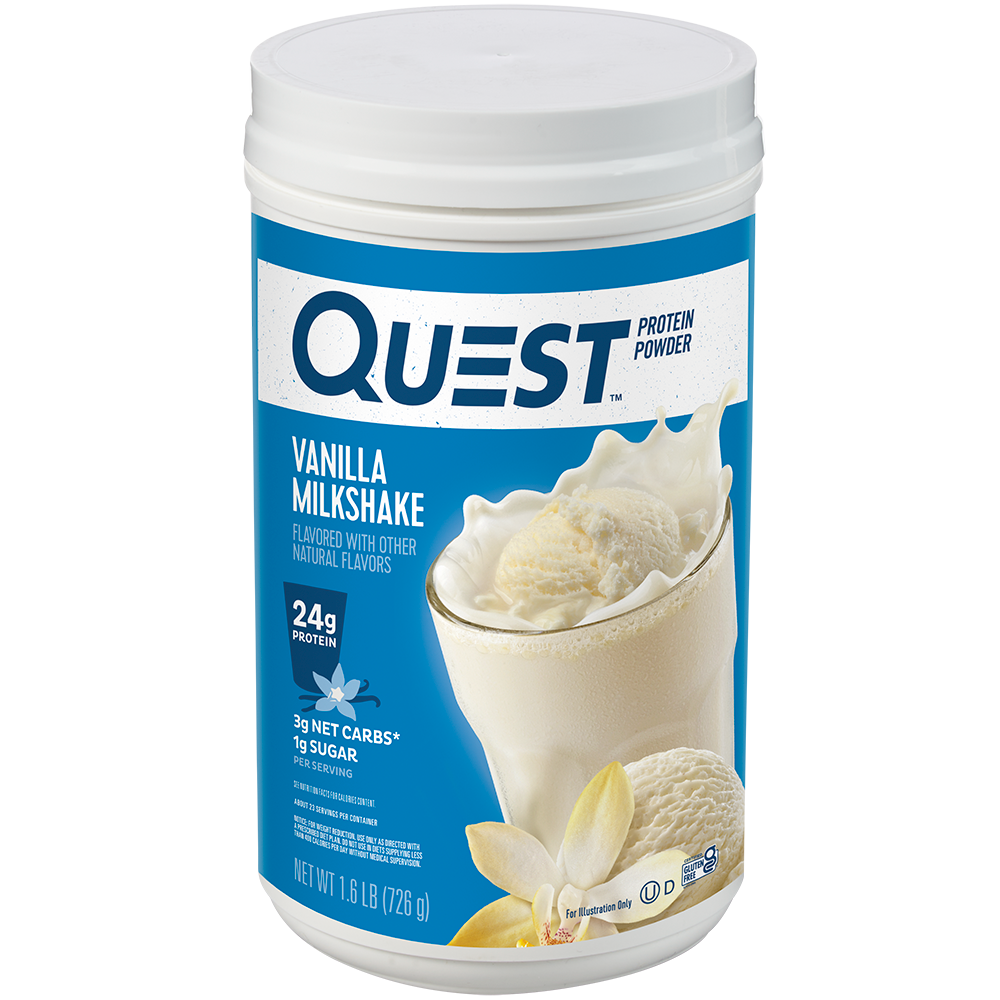 Quest Protein Powder Vanilla Milkshake tub