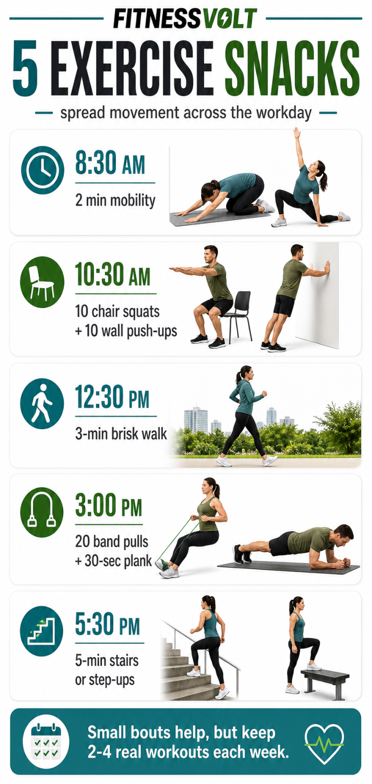 Forget Bigger Workouts: Use Exercise Snacks All Day