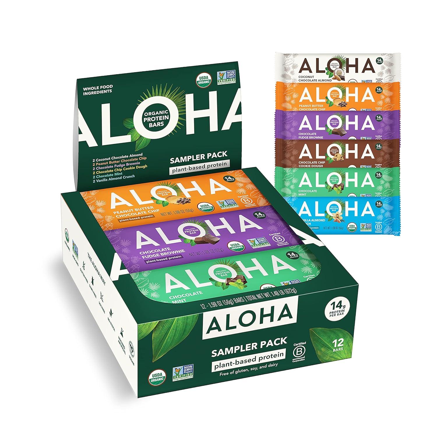 ALOHA Organic Plant Based Protein Bars