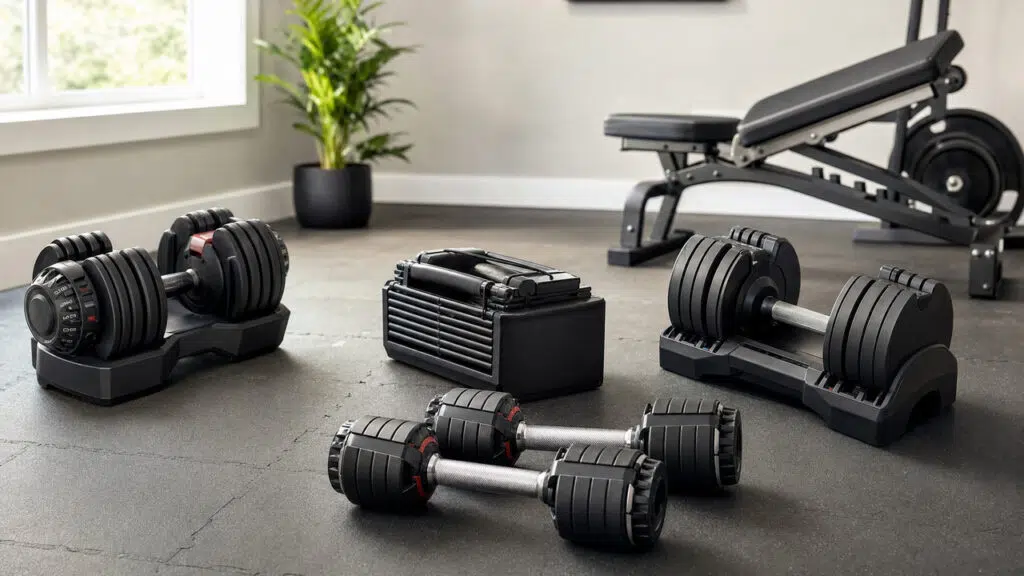 Adjustable dumbbells for home gyms reviewed by FitnessVolt