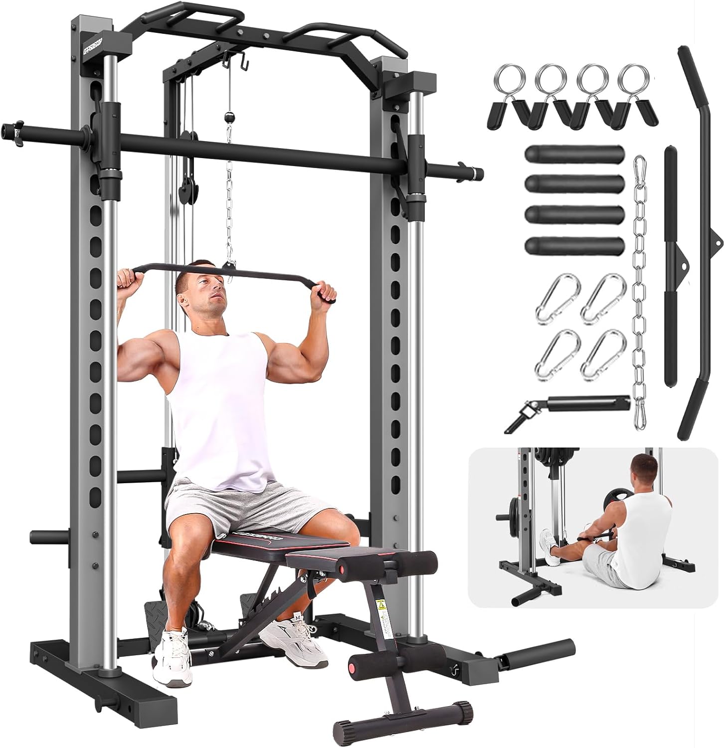 OPPSDECOR All-in-One Adjustable Smith Machine