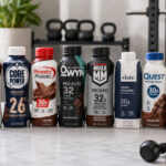 Ready-to-drink protein shakes product lineup with visible product labels
