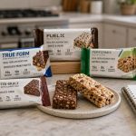 Meal replacement bars arranged for a FitnessVolt review