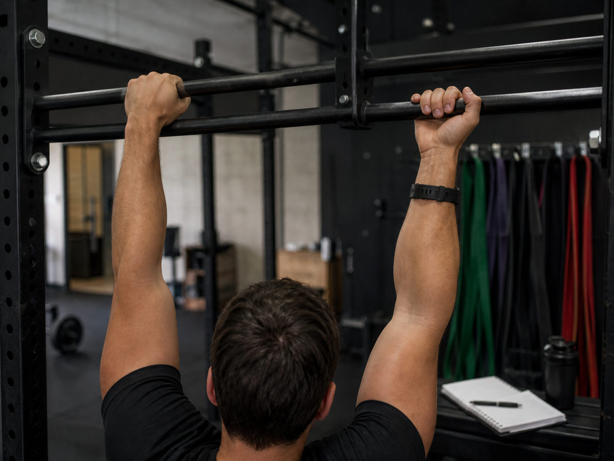 Hands showing different pull-up and chin-up grip positions on gym pull-up bars