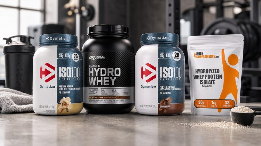 Hydrolyzed whey protein powders real product imagegen featured image