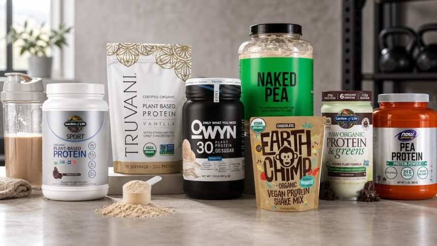 Plant-based protein powders real product imagegen featured image
