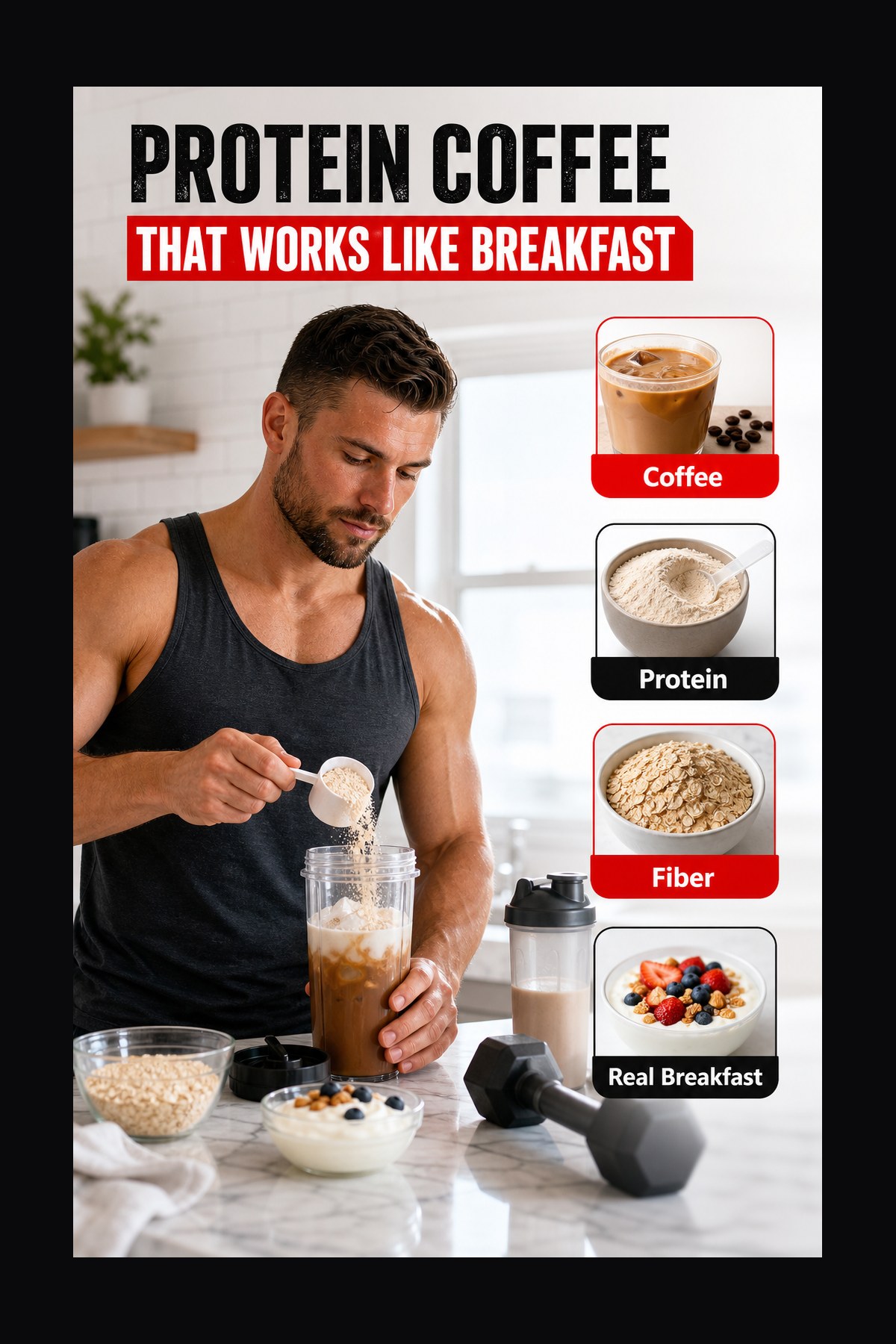 Labeled protein coffee breakfast builder graphic