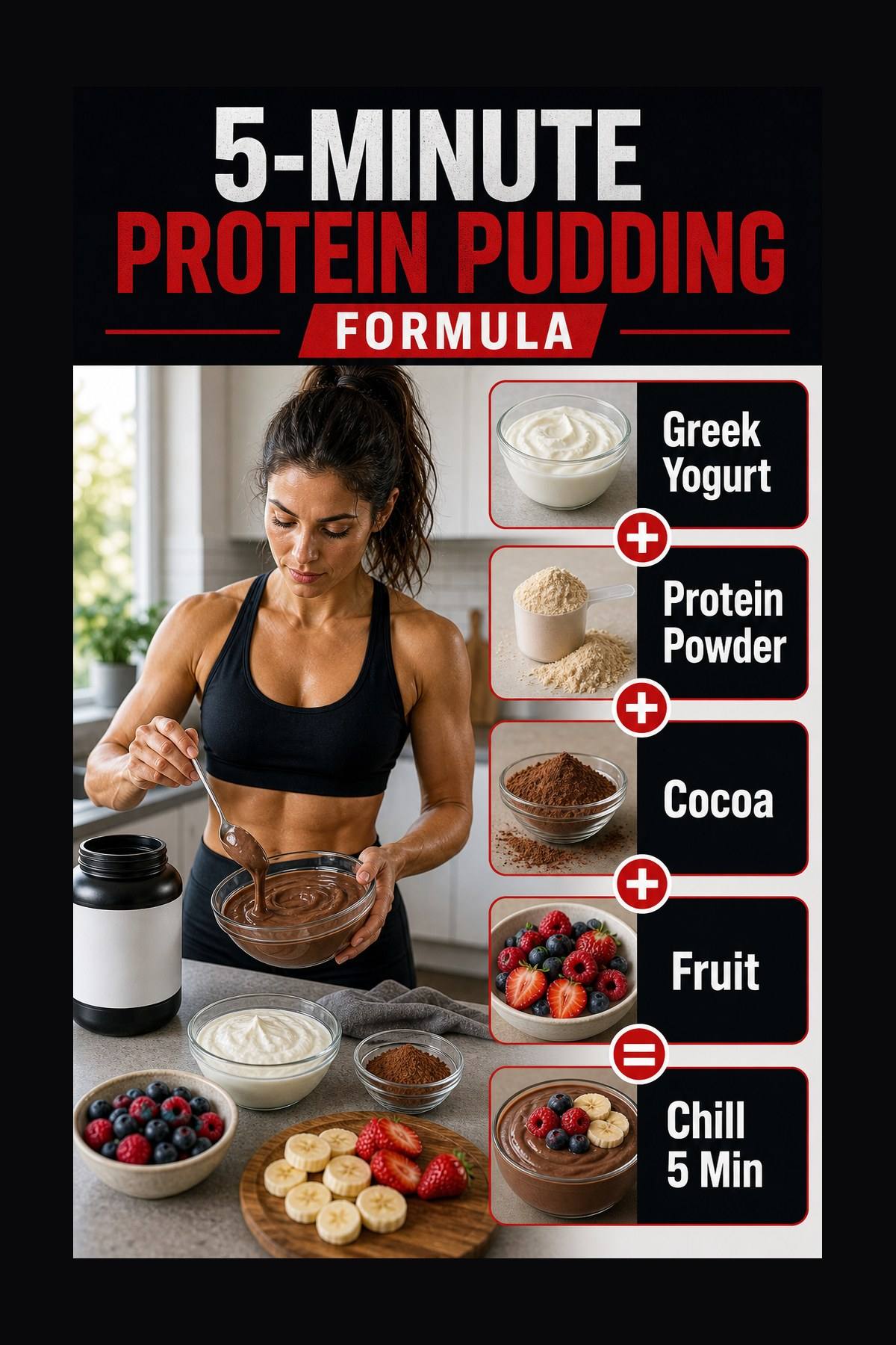 Labeled protein pudding formula graphic