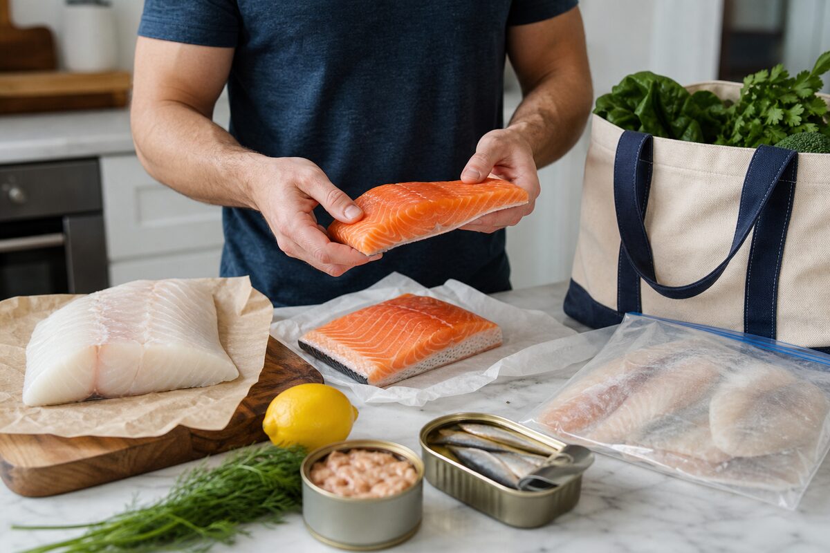 Fresh and canned fish choices for high-protein seafood shopping
