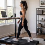 Labeled walking pad desk day routine