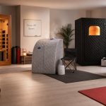 Home sauna products arranged in a FitnessVolt recovery review scene