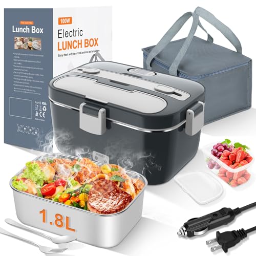 DUPASU Electric Lunch Box Food Warmer, 1.8L Heated Lunch Box for Adults
