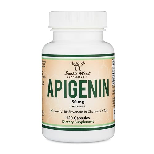 Apigenin 50mg, Chamomile Flavonoid, Daily Sleep + Relaxation, 120 Capsules