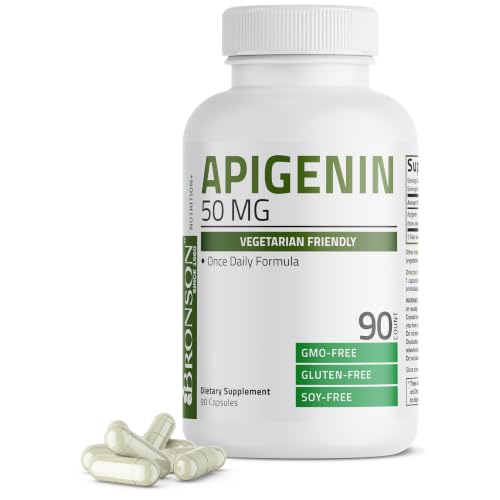 Bronson Apigenin 50mg Apium Graveolens Once Daily Formula, 90 Vegetarian Capsules