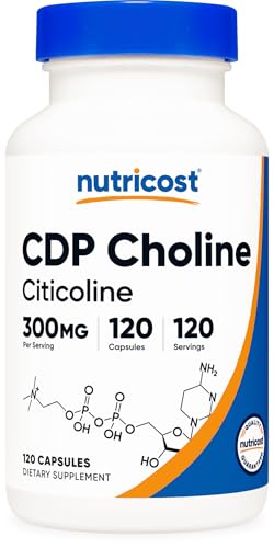 Nutricost CDP Choline (Citicoline) 300 mg, 120 Vegetarian Capsules