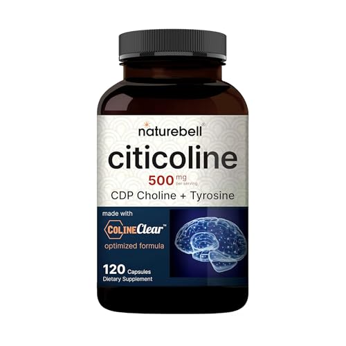 NatureBell Citicoline 500 mg with CDP Choline and Tyrosine, 120 Capsules