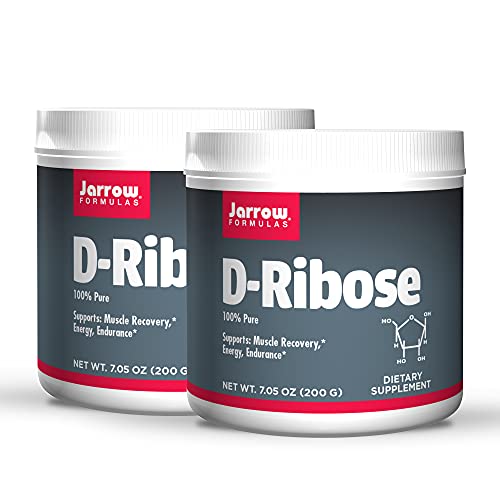 Jarrow Formulas D-Ribose Powder - 7.05 oz, Pack of 2 - Supports Muscle Recovery, Energy & Endurance - 100% Pure - Approx. 180 Total Servings