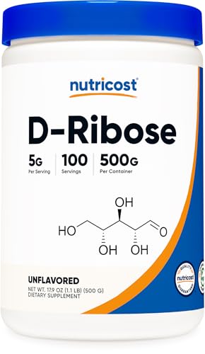 Nutricost D-Ribose Powder (500 Grams) 5g Per Serving, GMO-Free