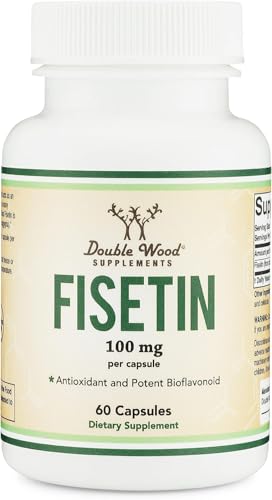 Fisetin 100mg, Senolytic Flavonoid, Healthy Aging + Brain, 60 Capsules