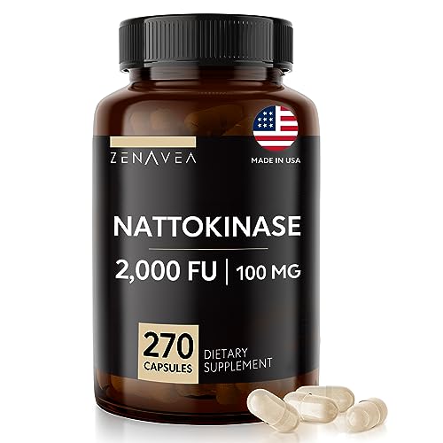 Zenavea - Nattokinase Supplement 2000 FU of Enzyme - 270 Capsules - 100mg