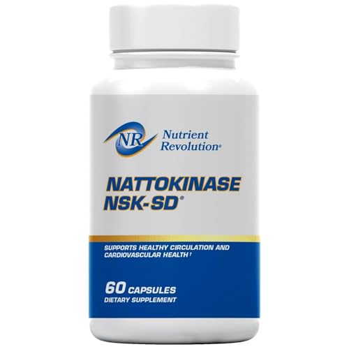 Nutrient Revolution NSK-SD Nattokinase - Cardiovascular Support - High Potency Nattokinase Supplement - Optimizes Circulation, Non-GMO, Vegetarian, JHFA & JNKA Recognized - 60 Ct