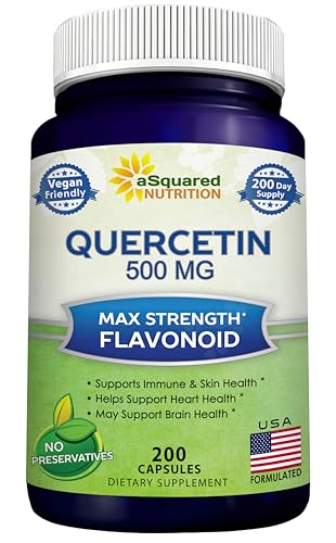 Quercetin 500mg Supplement - 200 Capsules - Dihydrate Powder Complex Pills