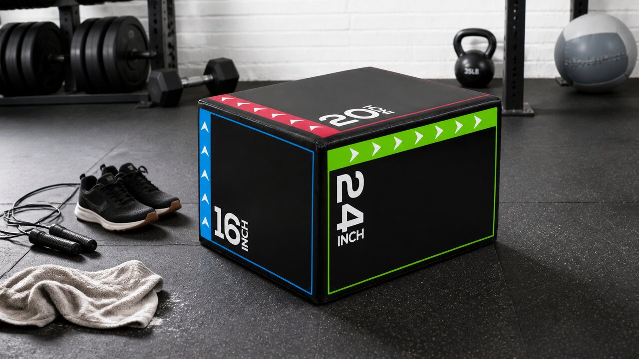 BalanceFrom 16 20 24 inch foam plyo box in a garage gym