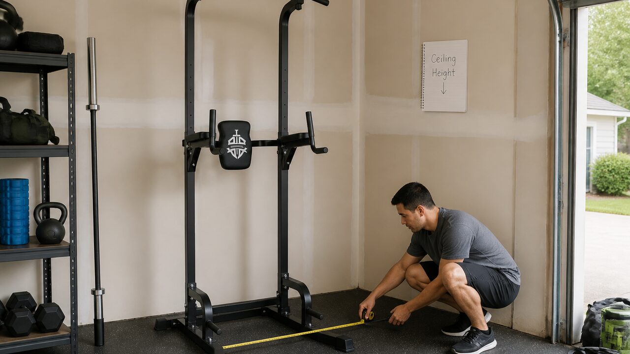 Athlete performing a controlled pull-up on a Sportsroyals style power tower