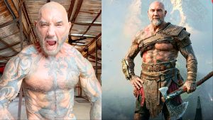 Dave Bautista shares his physique while preparing to play Kratos