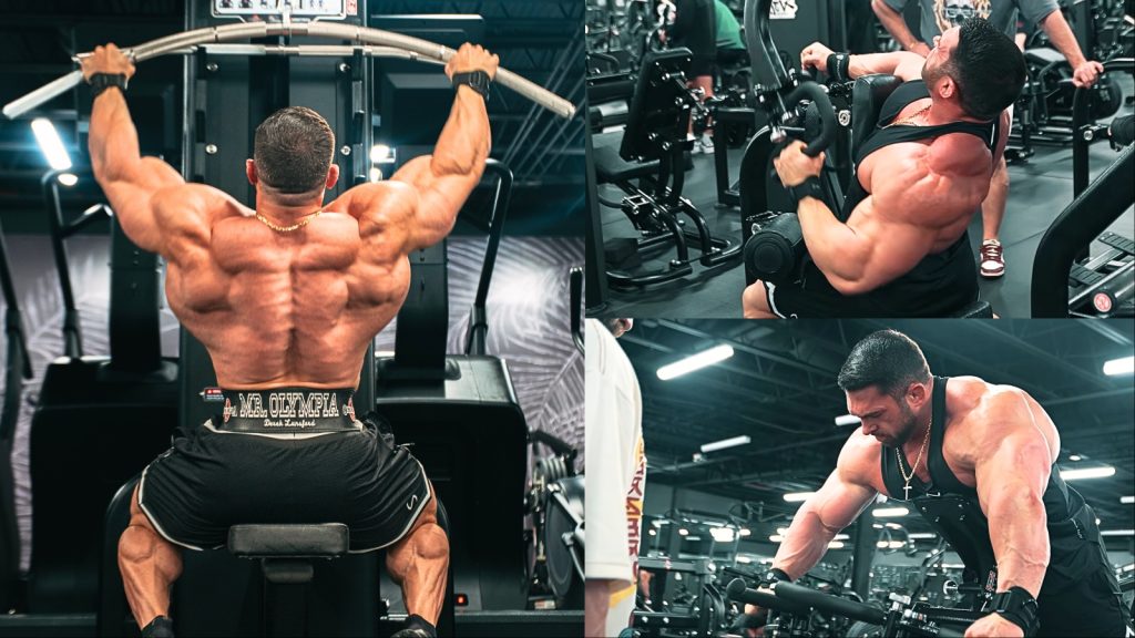 Derek Lunsford trains his back during the final stretch of Olympia prep