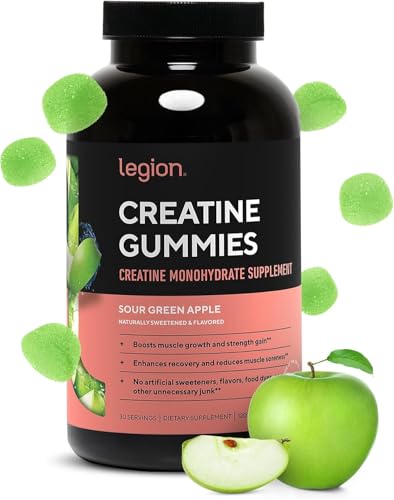 Legion Creatine Gummies, Green Apple, 120 Count