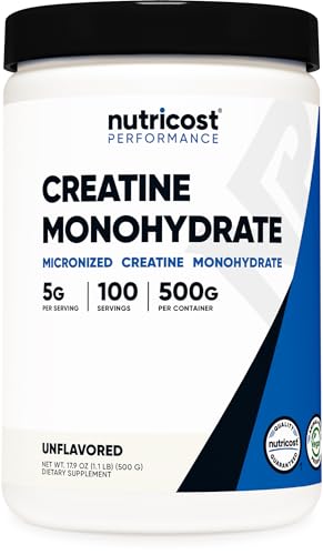 Nutricost Creatine Monohydrate, Unflavored, 500 g