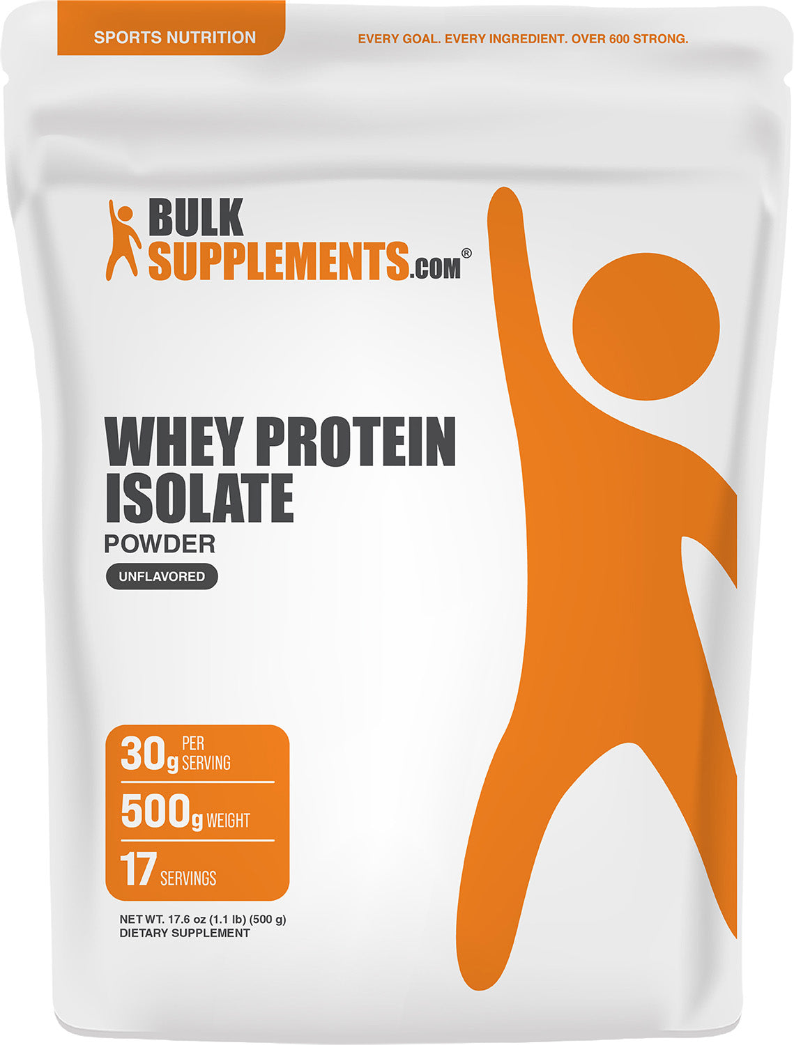 BulkSupplements Whey Protein Isolate 90 Unflavored 500g
