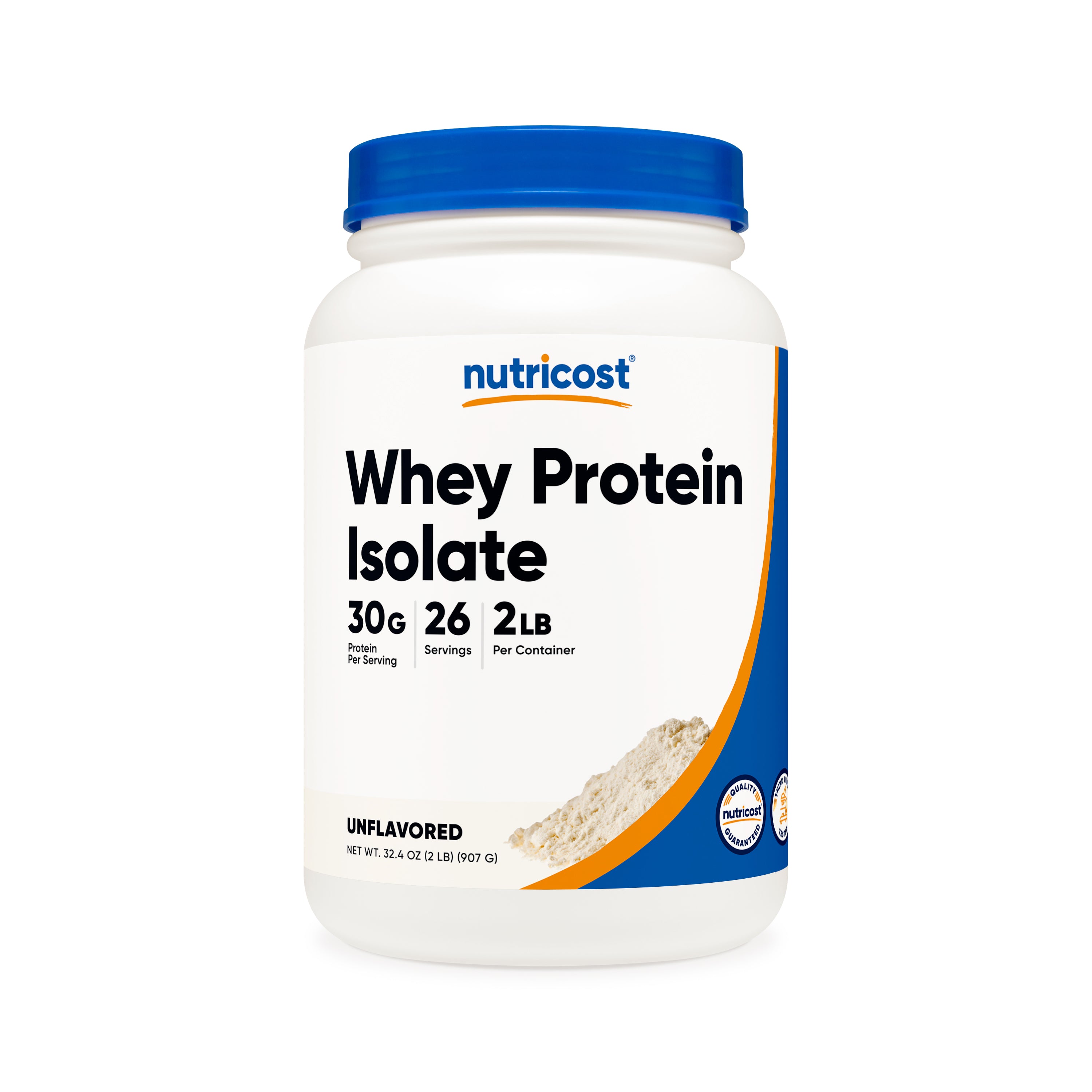 Nutricost Whey Protein Isolate Unflavored 2lb