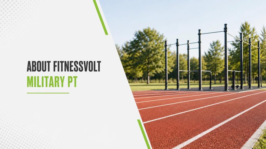 Empty red running track with an outdoor pull-up bar station and trees behind it