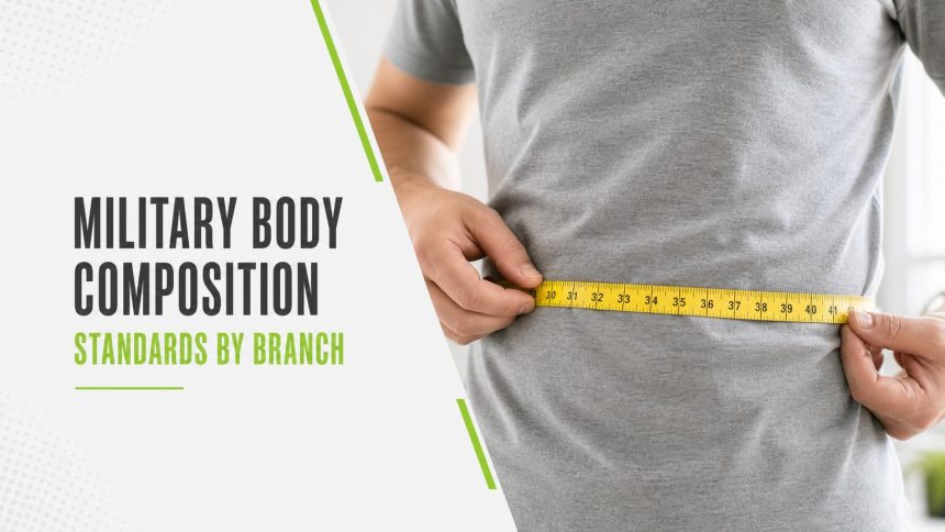 Yellow measuring tape held around the waist of a person in a grey t-shirt
