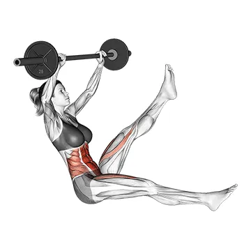 Barbell Sitted Alternate Leg Raise